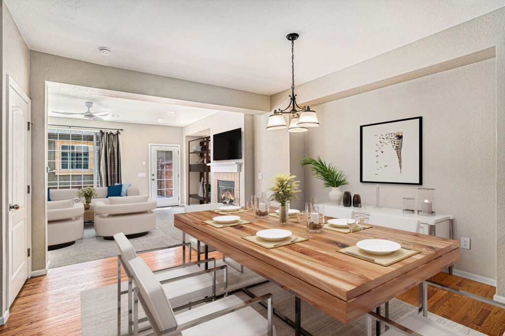 Virtual Staging of Dining Room and Living Room