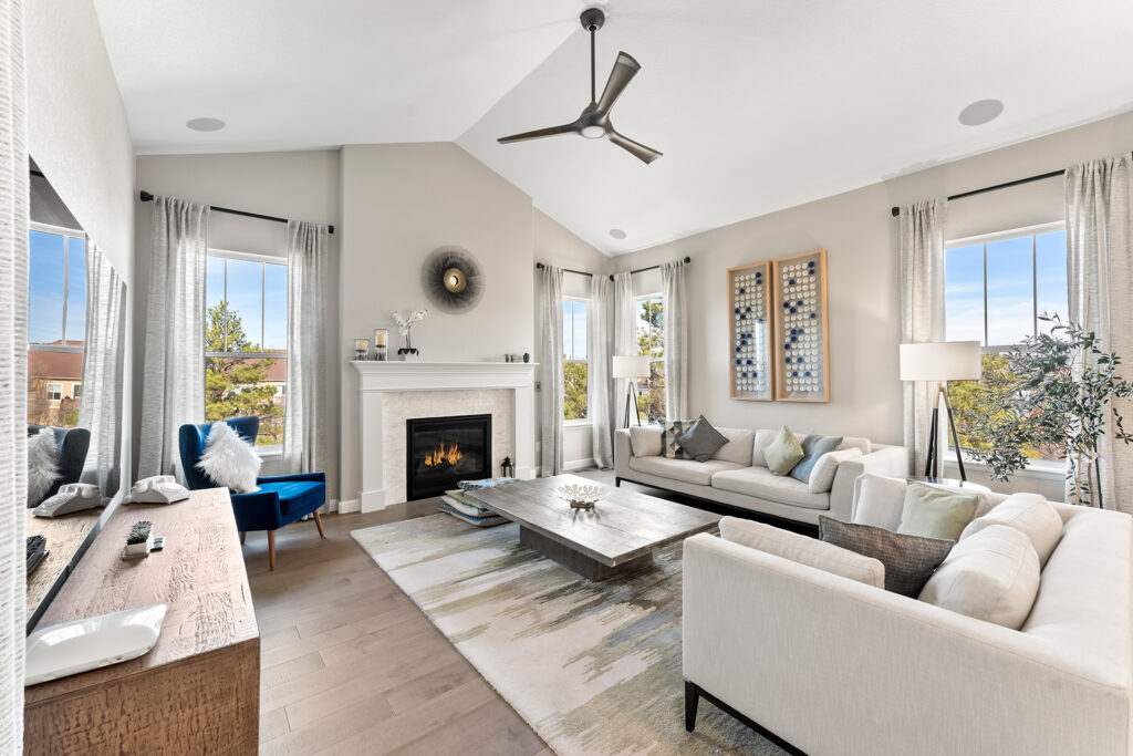 Home Living Room with Fireplace