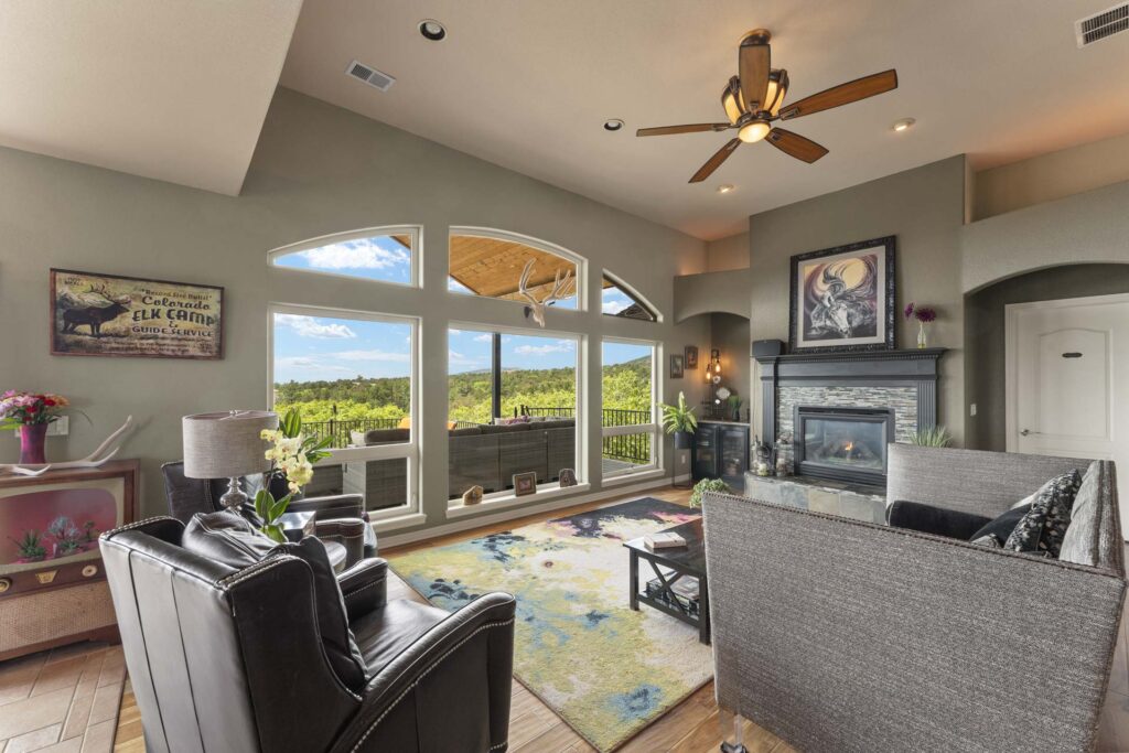 Real Estate photography of a living room inside a Colorado Springs Home
