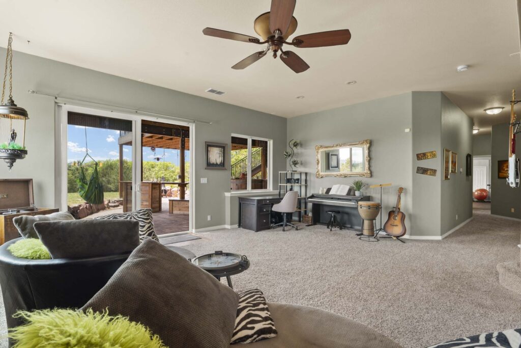 Real Estate photography of a basement in a Castle Rock Home
