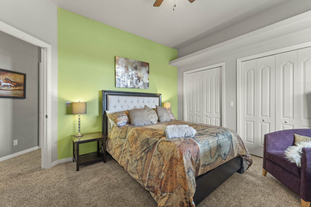 Real Estate photography of a bedroom in a Colorado Springs Home