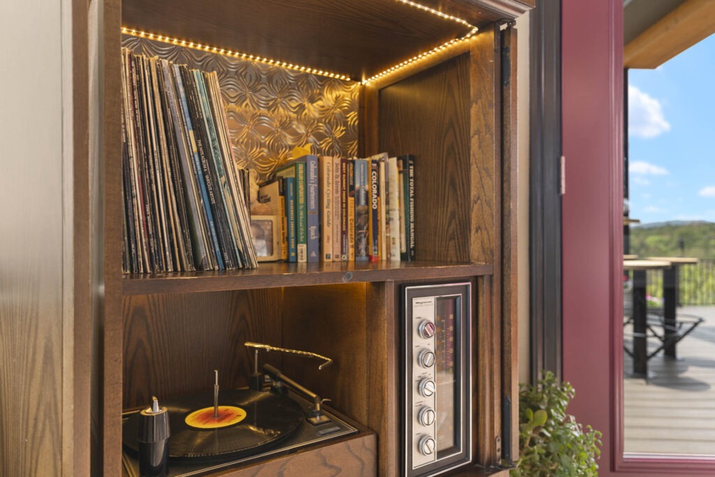 Record player at an Airbnb in Colorado Springs