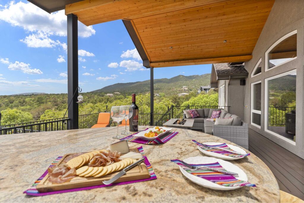 Outdoor patio at an airbnb in Colorado Springs