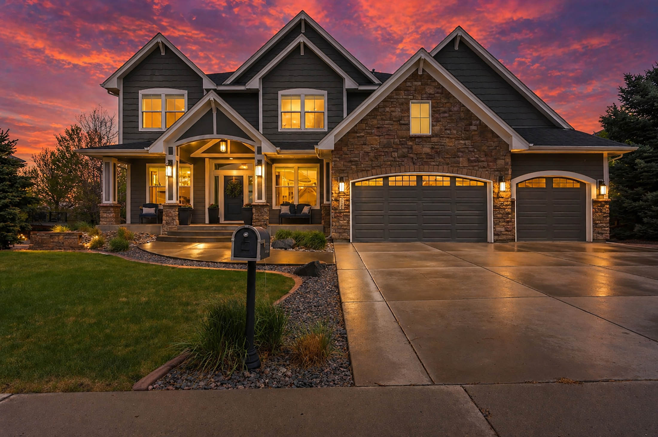 Twilight Image of a Castle Rock Real Estate Listing